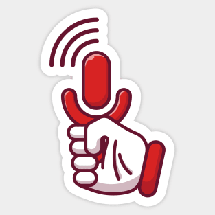 Hand Holding Microphone Sticker